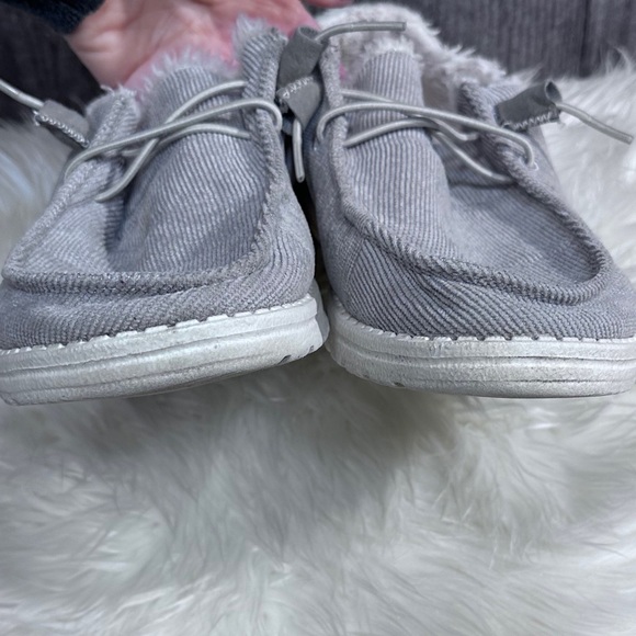 Hey Dude Wendy Corduroy Grey Lined Shoes - Picture 6 of 10